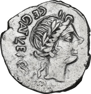 obverse: C. Egnatuleius C.f.. AR Quinarius, 97 BC