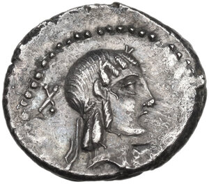 obverse: L. Calpurnius Piso Frugi.. AR Quinarius, 90 BC