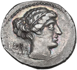 obverse: M. Cato.. AR Denarius, 89 BC