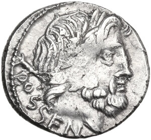 obverse: L. Rubrius Dossenus. AR Denarius, Rome mint 87 BC