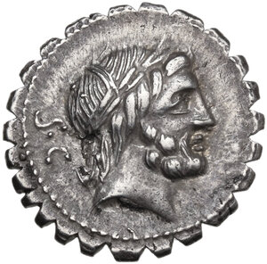 obverse: Q. Antonius Balbus. AR Denarius serratus, Rome mint, 83-82 BC