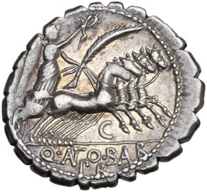 reverse: Q. Antonius Balbus. AR Denarius serratus, Rome mint, 83-82 BC