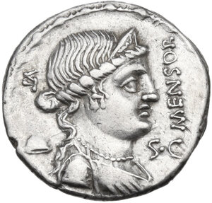 obverse: L. Farsuleius Mensor.. AR Denarius, 75 BC
