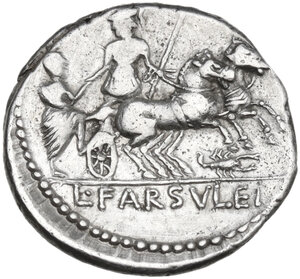 reverse: L. Farsuleius Mensor.. AR Denarius, 75 BC