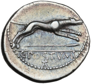 reverse: C. Postumius.. AR Denarius, 74 BC