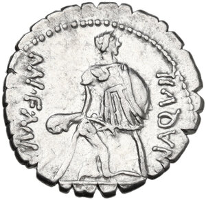 reverse: Mn. Aquillius. AR Denarius serratus, Rome mint, 71 BC