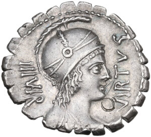 obverse: Mn. Aquillius. AR Denarius serratus, Rome mint, 71 BC