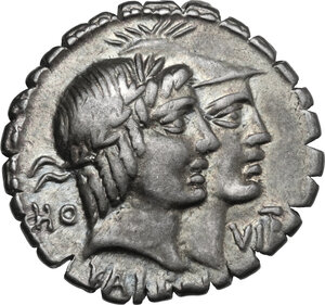 obverse: Q. Fufius Calenus and Mucius Cordus.. AR Denarius serratus, 70 BC