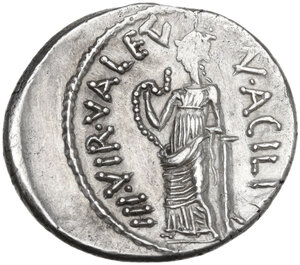 reverse: Man. Acilius Glabrio.. AR Denarius, 49 BC