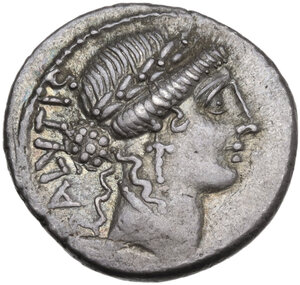 obverse: Man. Acilius Glabrio.. AR Denarius, 49 BC