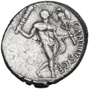 reverse: C. Antius Restio. AR Denarius, Rome mint, 47 BC