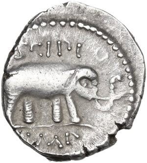 reverse: Q. Caecilius Metellus Pius Scipio.. AR Denarius, 47-46 BC. Africa