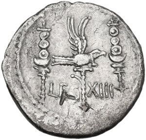 reverse: Mark Antony.. AR Denarius, 32-31 BC