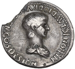 obverse: Nero as Caesar (50-54).. AR Denarius, struck under Claudius. Rome mint, 51-54 AD