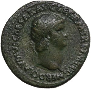 obverse: Nero (54-68).. AE Dupondius