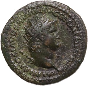 obverse: Nero (54-68). AE Dupondius, Rome mint, 67 AD