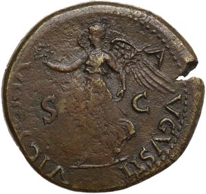 reverse: Nero (54-68).. AE Dupondius, Lugdunum mint, c. 66 AD