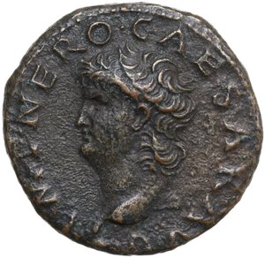 obverse: Nero (54-68). AE Semis, Lugdunum mint, 62-68 AD