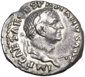 obverse: Vespasian (69 -79).. AR Denarius. Rome mint. Struck January-June AD 70