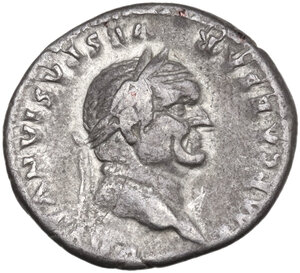 obverse: Vespasian (69 -79)..  AR Denarius. Rome mint. Struck 76 AD