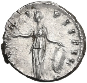 reverse: Faustina Junior (died 176 AD).. AR Denarius. Struck under Antoninus Pius