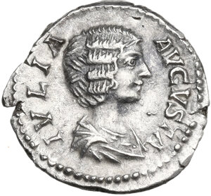 obverse: Julia Domna (died 217 AD).. AR Denarius. Rome mint. Struck under Septimius Severus, circa AD 200-207. 355