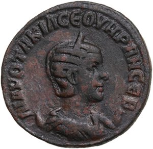 obverse: Otacilia Severa, wife of Philip I (244-249).. AE 29.5 mm. Zeugma mint (Commagene)