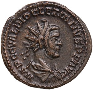 obverse: Diocletian (284-305 AD).. AE Antoninianus. Lugdunum (Lyon) mint, 287-288 AD