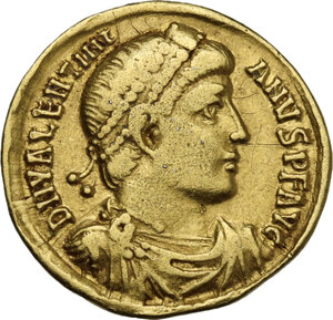 obverse: Valentinian I (364-375).. AV Solidus. Antioch mint, 364-367 AD