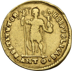 reverse: Valentinian I (364-375).. AV Solidus. Antioch mint, 364-367 AD