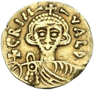 obverse: The Lombards at Beneventum. Grimoald III, with Charlemagne, king of the Franks (788-806).. AV Tremissis