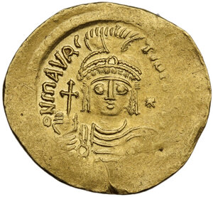 obverse: Maurice Tiberius (582-602).. AV light Solidus (= 23 Siliquae), Constantinople mint