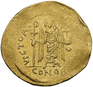 reverse: Maurice Tiberius (582-602).. AV light Solidus (= 23 Siliquae), Constantinople mint