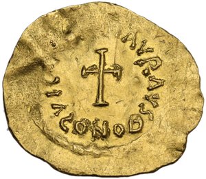 reverse: Maurice Tiberius (582-602).. AV Tremissis, Constantinople mint