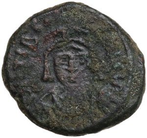 obverse: Maurice Tiberius (582-602).. AE Decanummium, Carthage mint. Struck 584/5 AD