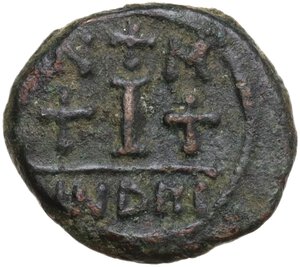 reverse: Maurice Tiberius (582-602).. AE Decanummium, Carthage mint. Struck 584/5 AD