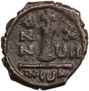 reverse: Maurice Tiberius (582-602).. AE (imitative?) Decanummium. Uncertain mint