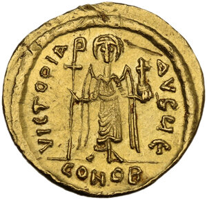 reverse: Phocas (602-610).. AV Solidus. Constantinople mint, 607-610 AD