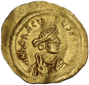 obverse: Heraclius (610-641).. AV Tremissis, Constantinople mint