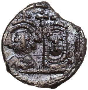 reverse: Heraclius, with Martina and Heraclius Constantine (610-641).. AR Half Siliqua. Carthage mint. Struck 617-641
