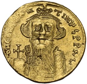 obverse: Constans II (641-668).. AV Solidus, Constantinople mint