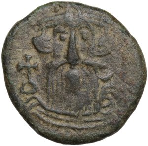 obverse: Constans II (641-668).. AE Decanummium. Syracuse mint. Dated year 10 (650/1 AD)