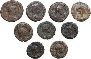 obverse: The Roman Empire. Alexandria mint (Egypt). Multiple lot of nine (9) BI Tetradrachms