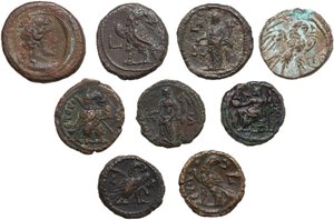 reverse: The Roman Empire. Alexandria mint (Egypt). Multiple lot of nine (9) BI Tetradrachms