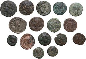 obverse: Miscellaneous from ancient world. . Multiple lot of sixteen (16) BI/AE unclassified coins