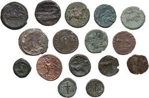 reverse: Miscellaneous from ancient world. . Multiple lot of sixteen (16) BI/AE unclassified coins