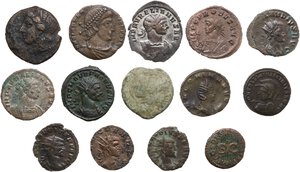 obverse: Miscellaneous from ancient world. . Multiple lot of fourteen (14) BI/AE unclassified coins