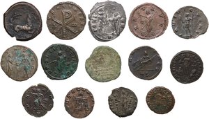 reverse: Miscellaneous from ancient world. . Multiple lot of fourteen (14) BI/AE unclassified coins