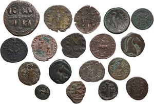 reverse: Miscellaneous from ancient world. . Multiple lot of eighteen (18) BI/AE unclassified coins