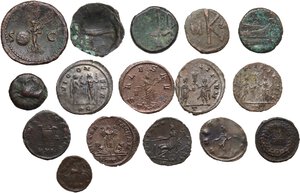 reverse: Miscellaneous from ancient world. . Multiple lot of sixteen (16) BI/AE unclassified coins